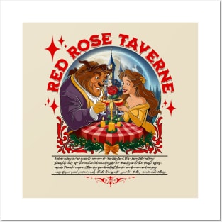 Red Rose Taverne Food and Drink Beauty and Beast Style Posters and Art